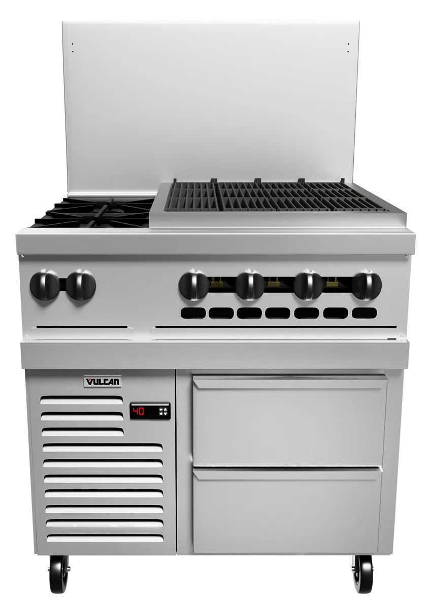 commercial range with charbroiler 