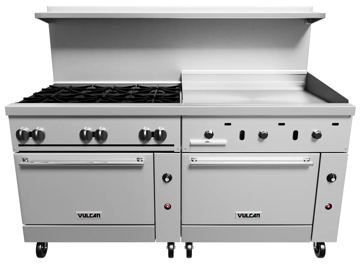 36 Commercial Stainless Steel Gas Range, 36 Griddle with Standard Oven