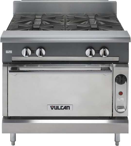 Heavy Duty Professional 36" Gas Range with 635,000 BTU Burners and