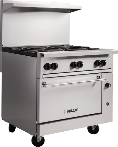 Vertical 6 burners electric stove with oven stainless steel body