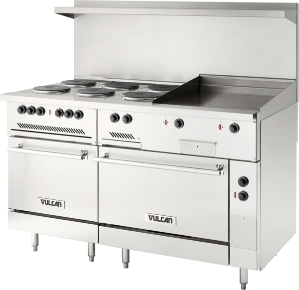 Vulcan EV60SS-6FP24G — Commercial Range, 60"W x 34"D x 58"H